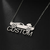 Lofaris Custom Anti-Oxidation Silver Super Car Name Necklace